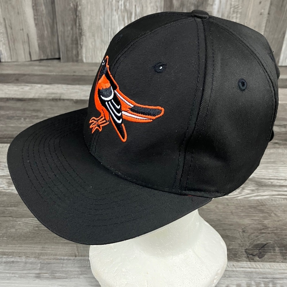 Vintage Logo 7 Baltimore Orioles Snapback Hat Black MLB Baseball Bird Logo Cap